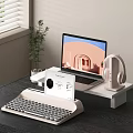 Computer Laptop Tablet Keyboard Headset 3d model