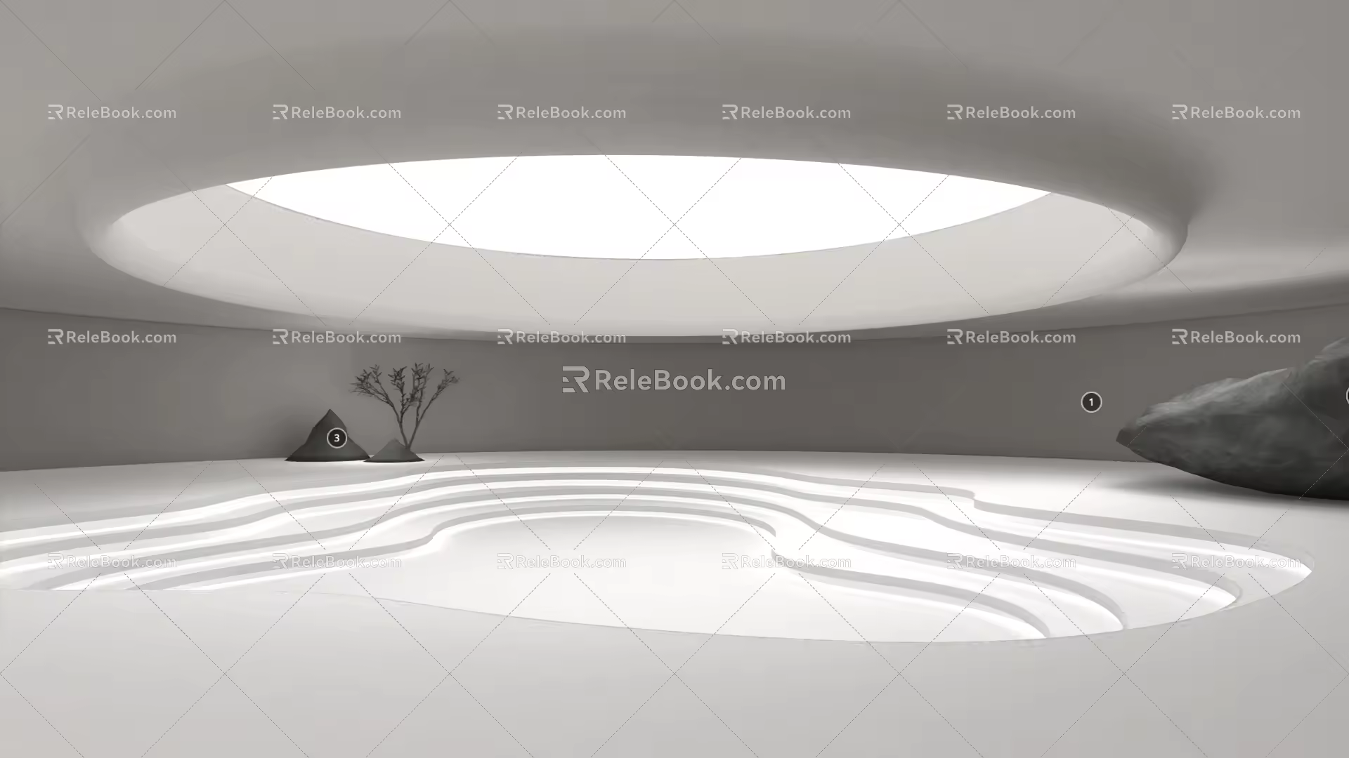 Simple sinking courtyard model 3d model