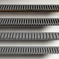 Gray Architectural Decorative Grooved Long Concrete Building Components With Regular Patterns For Construction 3d model