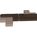 Multi Person Modular Sofa With Dark Brown And Light Brown Cushioned Modules For Living Room