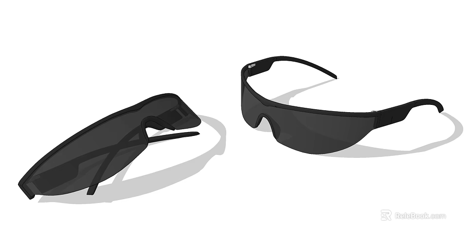 Stylish Black Jewelry Accessories With Sunglasses Inspired Frames And Modern Design 3d model 