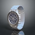 Sophisticated Fashion Accessory Wristwatch With Silver Strap Black Chronograph Dial
