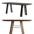 Morica dining table solid wood dining table 3d model