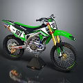 Green And White Dirt Bike With Number 101 High Suspension Off Road Tires