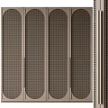 Modern Wardrobe With Mesh Panel Doors And Metal Frame Design For Storage 3d model