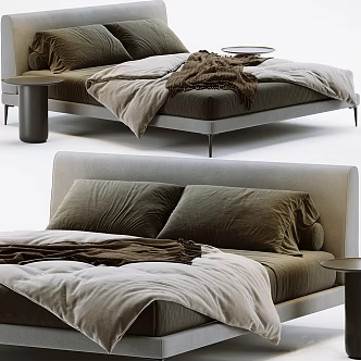 Modern TON Double Bed 3d model