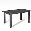 Sleek Modern Dining Table Design With Black Tabletop And Slim Metal Legs