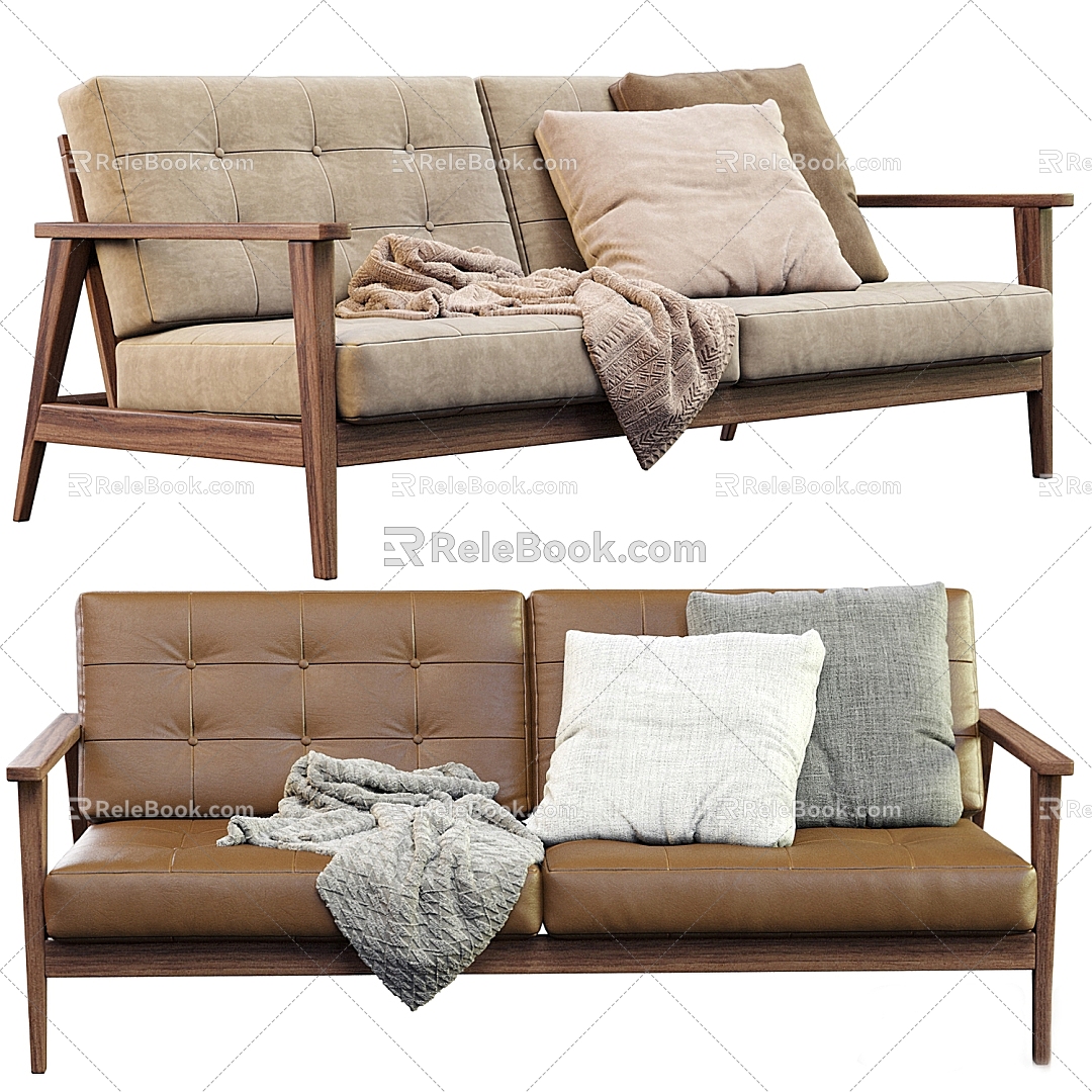 Modern Flexform double sofa 3d model