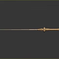 Golden Decorative Sword With Ornate Hilt Sharp Blade On Black Smooth Surface