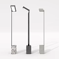 Three Modern Floor Lamps With Sleek Design And Various Base Materials 3d model