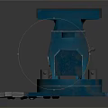 Blue Bench Vise Hardware Tool With Rotary Base For Workshop Metalworking 3d model