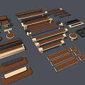 Modern handle leather handle 3d model