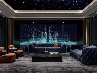 modern video room 3d model