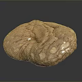 Mushroom Shaped Stone and Wood Decoration With Textured Surface and Natural Tones