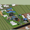 Modern park landscape architecture landscape sketch bird's eye view 3d model