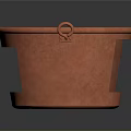 Handcrafted Copper Bucket With Hammered Texture And Open Side Design
