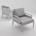 Modern Leisure Chair With Black Wooden Frame And Light Gray Cushion