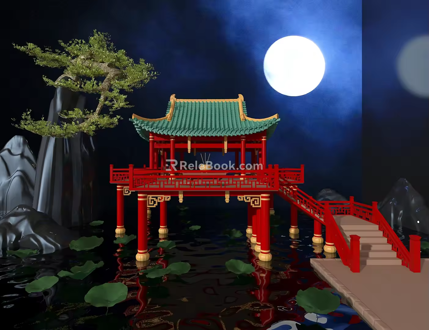 pavilion ancient architecture chinese style architecture national tide architecture 3d model
