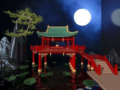 pavilion ancient architecture chinese style architecture national tide architecture model