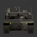 Military Tank With Camouflage Paint Main Gun Barrel Turret And Armored Tracks
