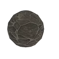 Gray Stone Mosaic Component With Irregular Pattern And Arched Wall Design 3d model