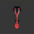 Red Spoon Shaped Toy Car With Coca Cola Logo And Black Wheels