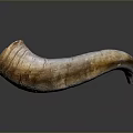 Natural Horn Shaped Furniture Decoration Piece With Smooth Brown Surface