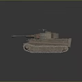 Military Armored Tank In Brown With Cannon Turret Tracks And 232 Marking