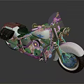 Classic Chrome Motorcycle With Silver Black Body Windshield Saddlebags And Shiny Engine