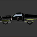 Futuristic Black Truck 3D Model With Sleek Body Aerodynamic Shape And Headlights