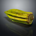 Fresh Green Okra Vegetable With Textured Surface On Dark Background Showing Natural Reflection 3d model