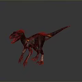Detailed 3D Dinosaur Model With Black Red Yellow Color Details And Sharp Teeth Claws