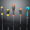Hardware Tools Set Of Colorful Screwdrivers With Ergonomic Handles And Metal Shafts