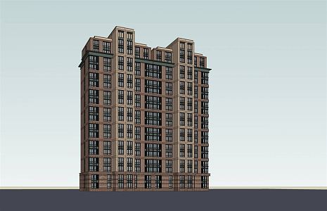 High-rise residential building 3d model