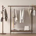 Modern Standing And Hanging Clothes Rack With Hanging Clothes Hats Bag And Shelf