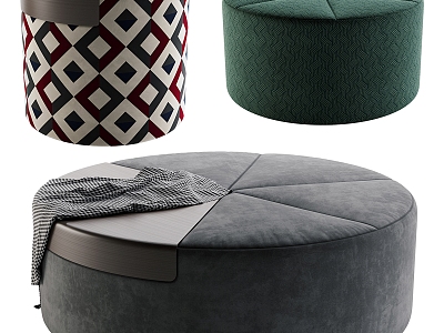 Round Low Stool Sofa Stool Leisure Stool Collection model