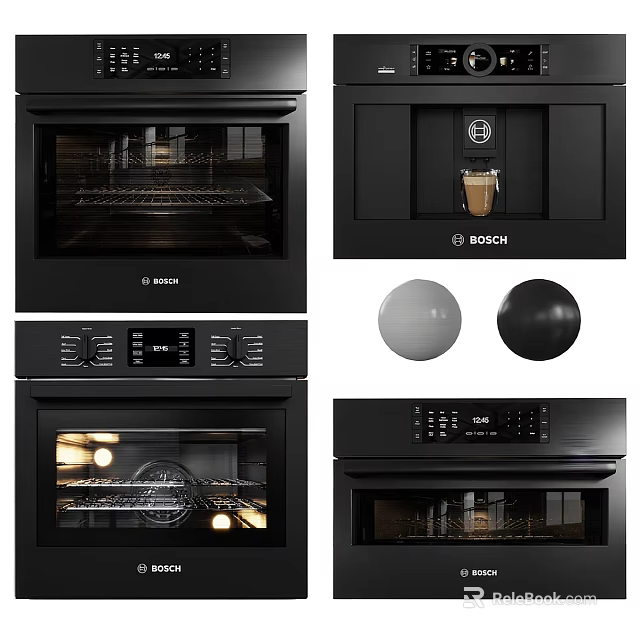 BOSCH Modern Kitchen Appliances Ovens With Sleek Design And Digital Control Features 3d model 