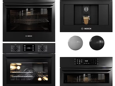 BOSCH Modern Kitchen Appliances Ovens With Sleek Design And Digital Control Features 3d model