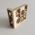 Wooden Decorative Cabinet With Multiple Shelves For Displaying Small Decor Items