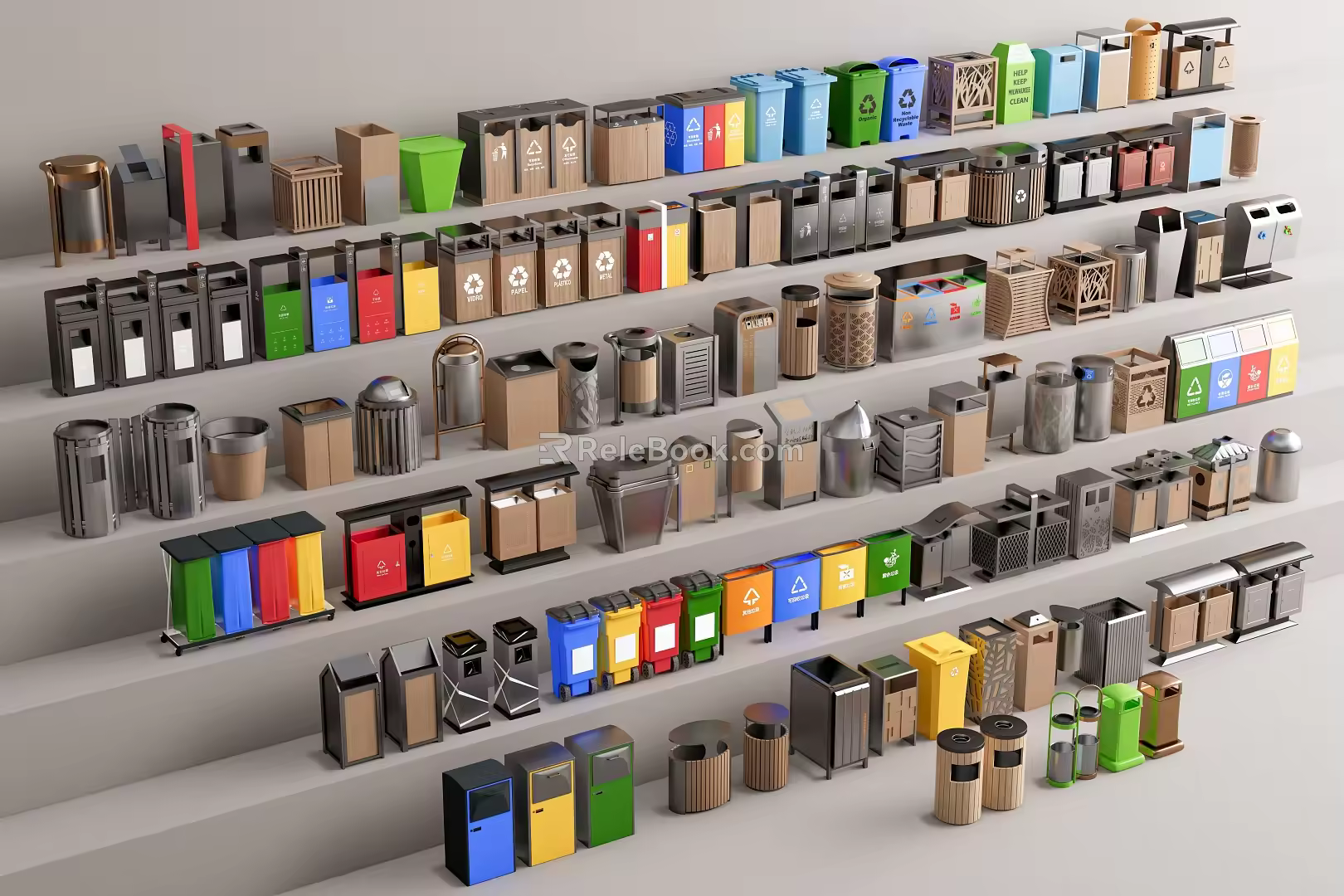Modern Industrial Equipment Modern Garbage Station Garbage Bin Sorting Garbage Station Sorting Garbage Bin 3d model