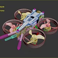 White Quadcopter Drone With Four Propeller Guards And Structural Frame Design