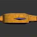 Fantasy Weapon with Purple and Gold Moon Shaped Top and Decorative Long Handle Design
