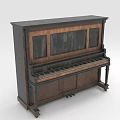 Vintage Wooden Upright Piano Musical Instrument With Classic Black Brown Design