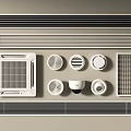 Various Air Conditioner Vent Types With Linear Round And Square Designs 3d model