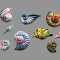 Colorful Seashell Decorative Ornament Set with Various Shapes for Home Decor Accents