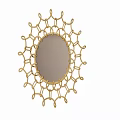 Elegant Oval Mirror With Golden Intricate Frame For Modern Home Decoration