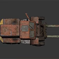 Old Rusty Forklift with Heavy Duty Forks and Vintage Design for Industrial Cargo Handling