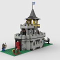 LEGO toy blocks European castle 3d model