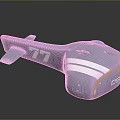 Futuristic Spacecraft 77 Model With DSI Logo And Blue White Exterior Design