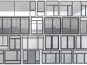modern glass window combination floor to ceiling window bedroom casement window balcony window 3d model